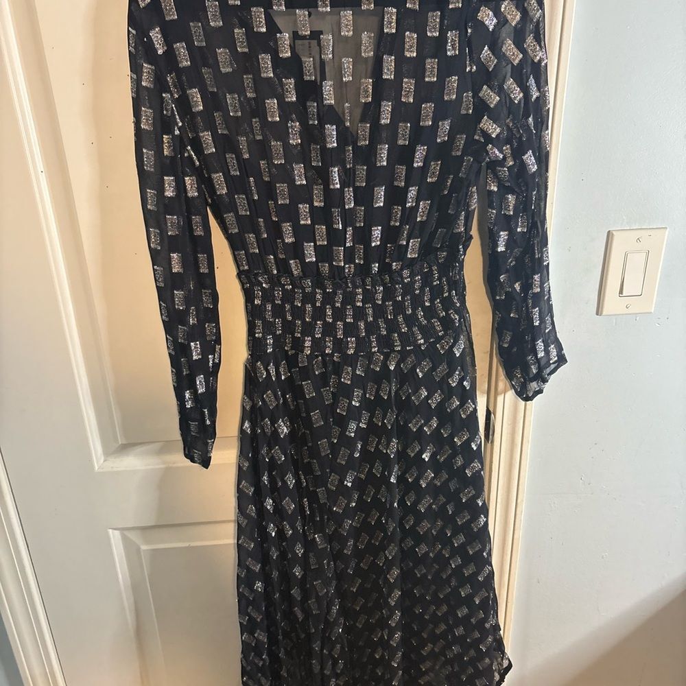 Maje Navy Asymmetrical Dress size 40 us 8 NWOT - Picture 8 of 8